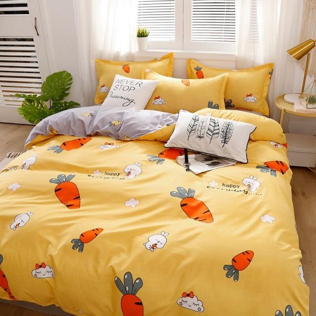 Happy Everyday Cute Bunny and Sweet Carrot Bedding Set - Kawaiies - Adorable - Cute - Plushies - Plush - Kawaii