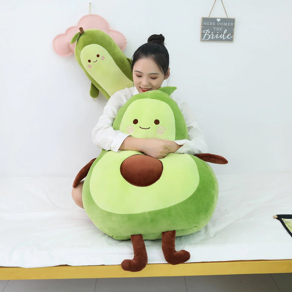 Happy Green Avocado Plushie - Kawaiies - Adorable - Cute - Plushies - Plush - Kawaii