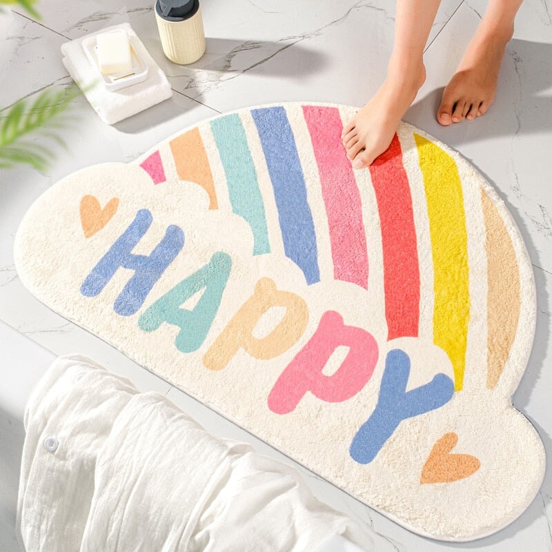 Happy Rainbow Cloud Non-Slip Bath Mat - Kawaiies - Adorable - Cute - Plushies - Plush - Kawaii