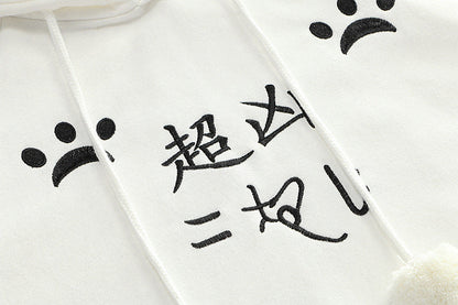 Harajuku Black Gray White Cat Hooded Cloak Coat - Kawaiies - Adorable - Cute - Plushies - Plush - Kawaii