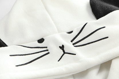 Harajuku Black Gray White Cat Hooded Cloak Coat - Kawaiies - Adorable - Cute - Plushies - Plush - Kawaii