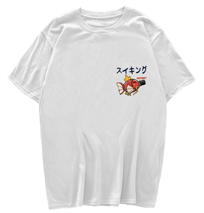 Harajuku Japanese Fish Konnichiwa Poster Unisex Tee | NEW - Kawaiies - Adorable - Cute - Plushies - Plush - Kawaii