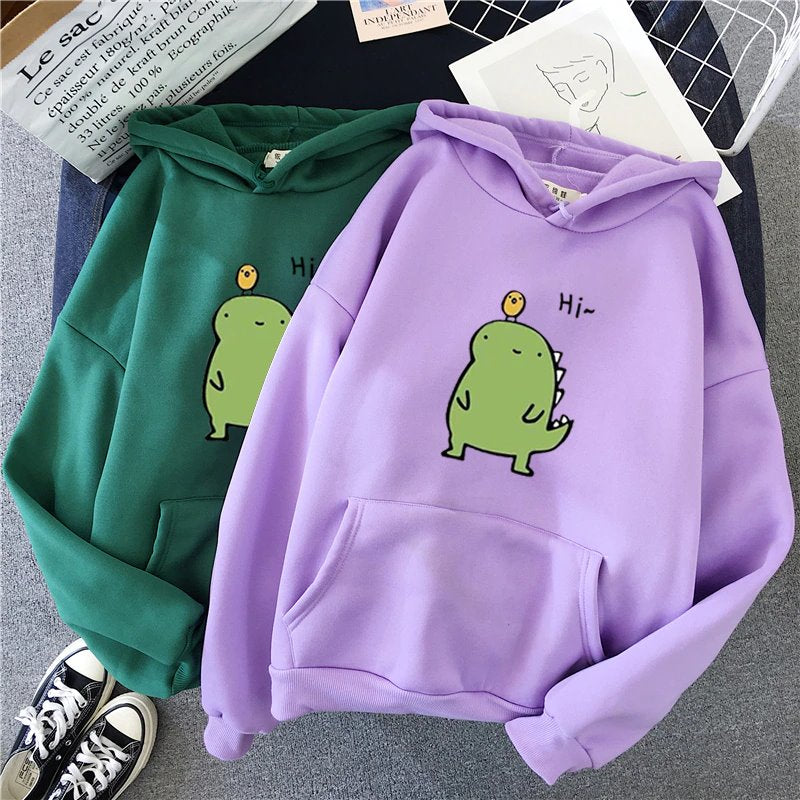 Harajuku Kawaii Cute Dipsy Dinosaur Hoodie - Kawaiies - Adorable - Cute - Plushies - Plush - Kawaii