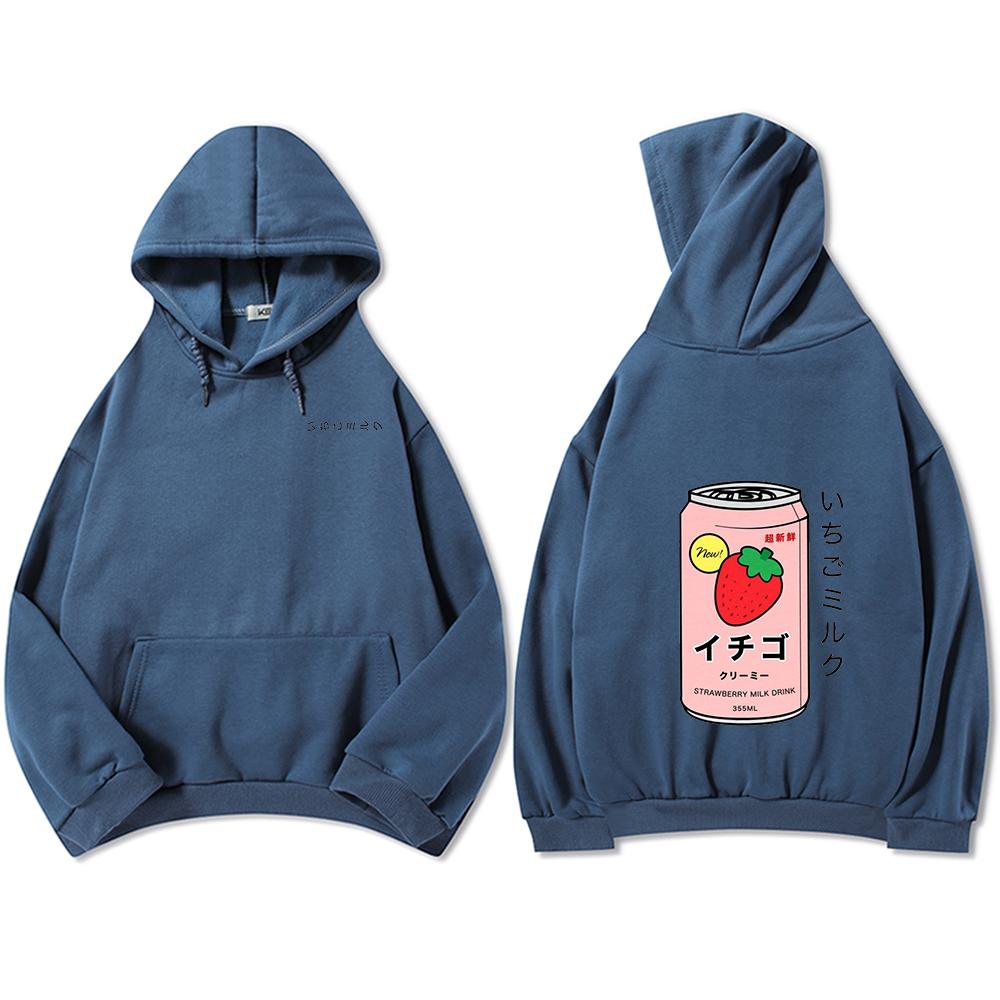 Harajuku Strawberry Milk Oversized Part-Cotton Hoodie - Kawaiies - Adorable - Cute - Plushies - Plush - Kawaii
