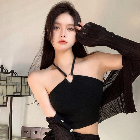 Heart Halter Neck Women's Crop Tank Top | NEW - Kawaiies - Adorable - Cute - Plushies - Plush - Kawaii