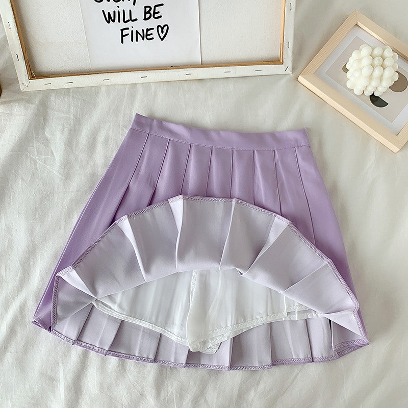 High Waist Cute Simple Pleated Short Light Skirt - Kawaiies - Adorable - Cute - Plushies - Plush - Kawaii