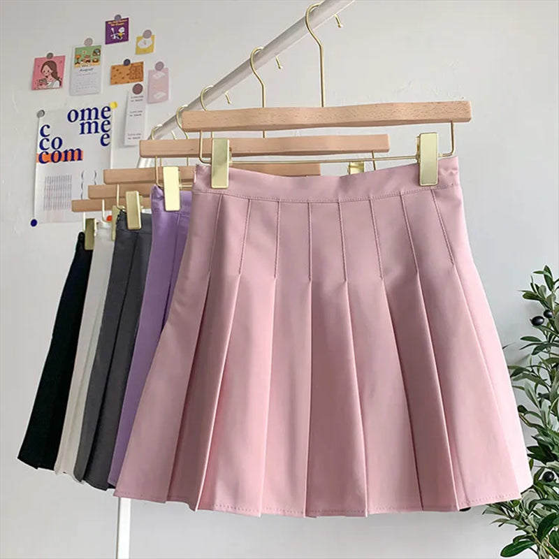 High Waist Cute Simple Pleated Short Light Skirt - Kawaiies - Adorable - Cute - Plushies - Plush - Kawaii