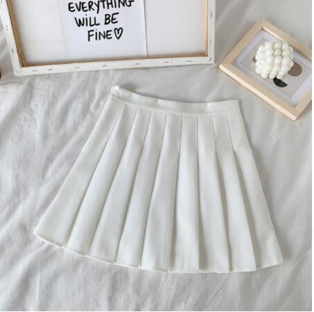 High Waist Cute Simple Pleated Short Light Skirt – Kawaiies
