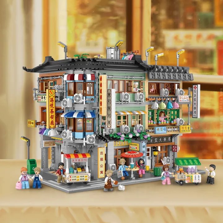 Hong Kong Street Apartment & Pharmacy Micro Building Blocks | NEW - Kawaiies - Adorable - Cute - Plushies - Plush - Kawaii