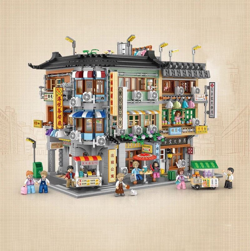 Hong Kong Street Apartment & Pharmacy Micro Building Blocks | NEW - Kawaiies - Adorable - Cute - Plushies - Plush - Kawaii