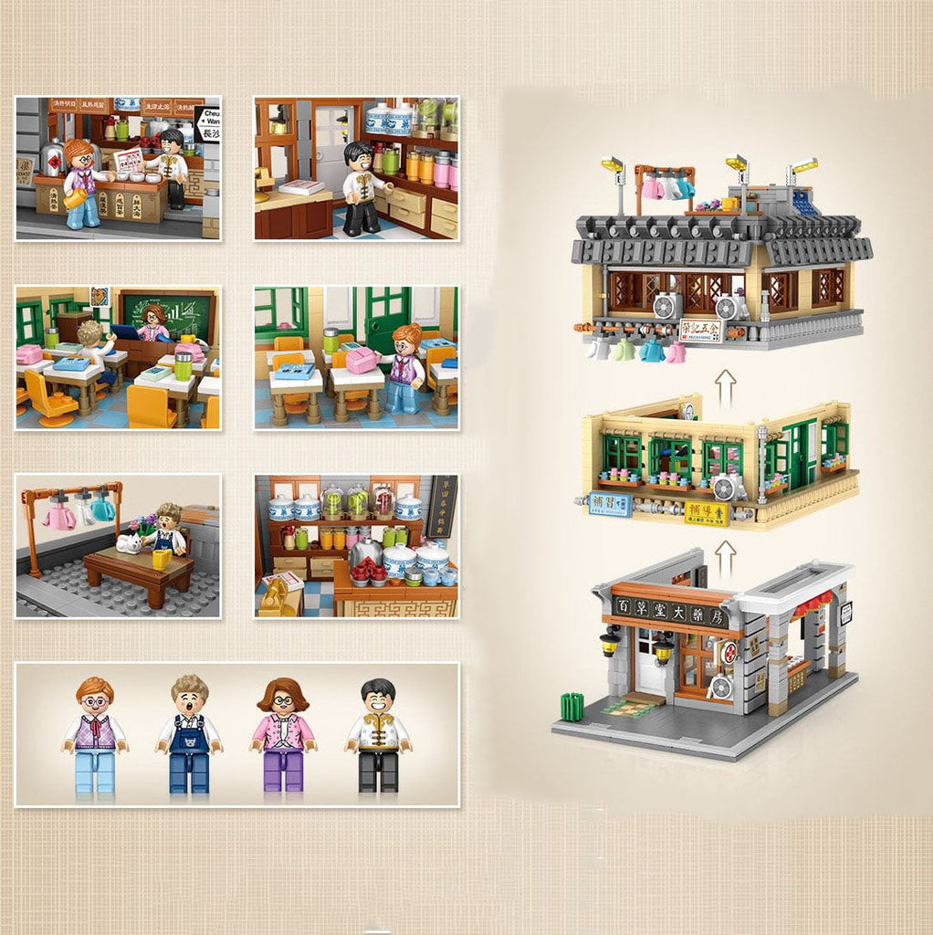 Hong Kong Street Apartment & Pharmacy Micro Building Blocks | NEW - Kawaiies - Adorable - Cute - Plushies - Plush - Kawaii