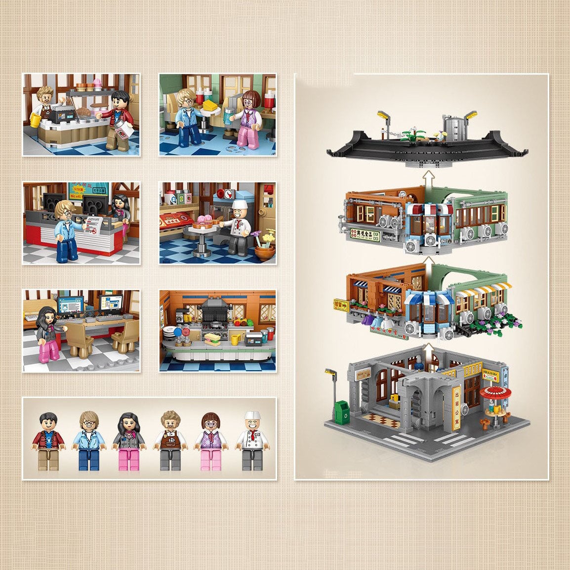 Hong Kong Street Apartment & Pharmacy Micro Building Blocks | NEW - Kawaiies - Adorable - Cute - Plushies - Plush - Kawaii