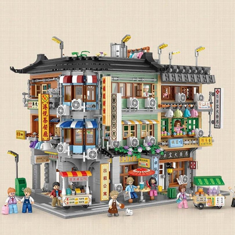 Hong Kong Street Apartment & Pharmacy Micro Building Blocks | NEW - Kawaiies - Adorable - Cute - Plushies - Plush - Kawaii