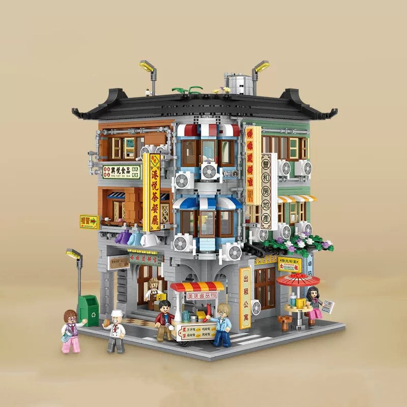 Hong Kong Street Apartment & Pharmacy Micro Building Blocks | NEW - Kawaiies - Adorable - Cute - Plushies - Plush - Kawaii