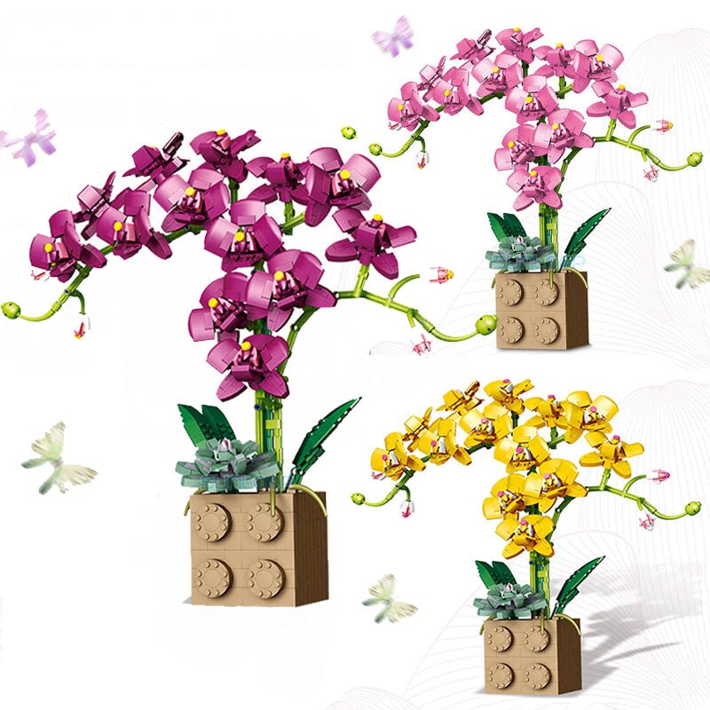 Huge Blossoming Orchid Flower Building Set Collection - Kawaiies - Adorable - Cute - Plushies - Plush - Kawaii