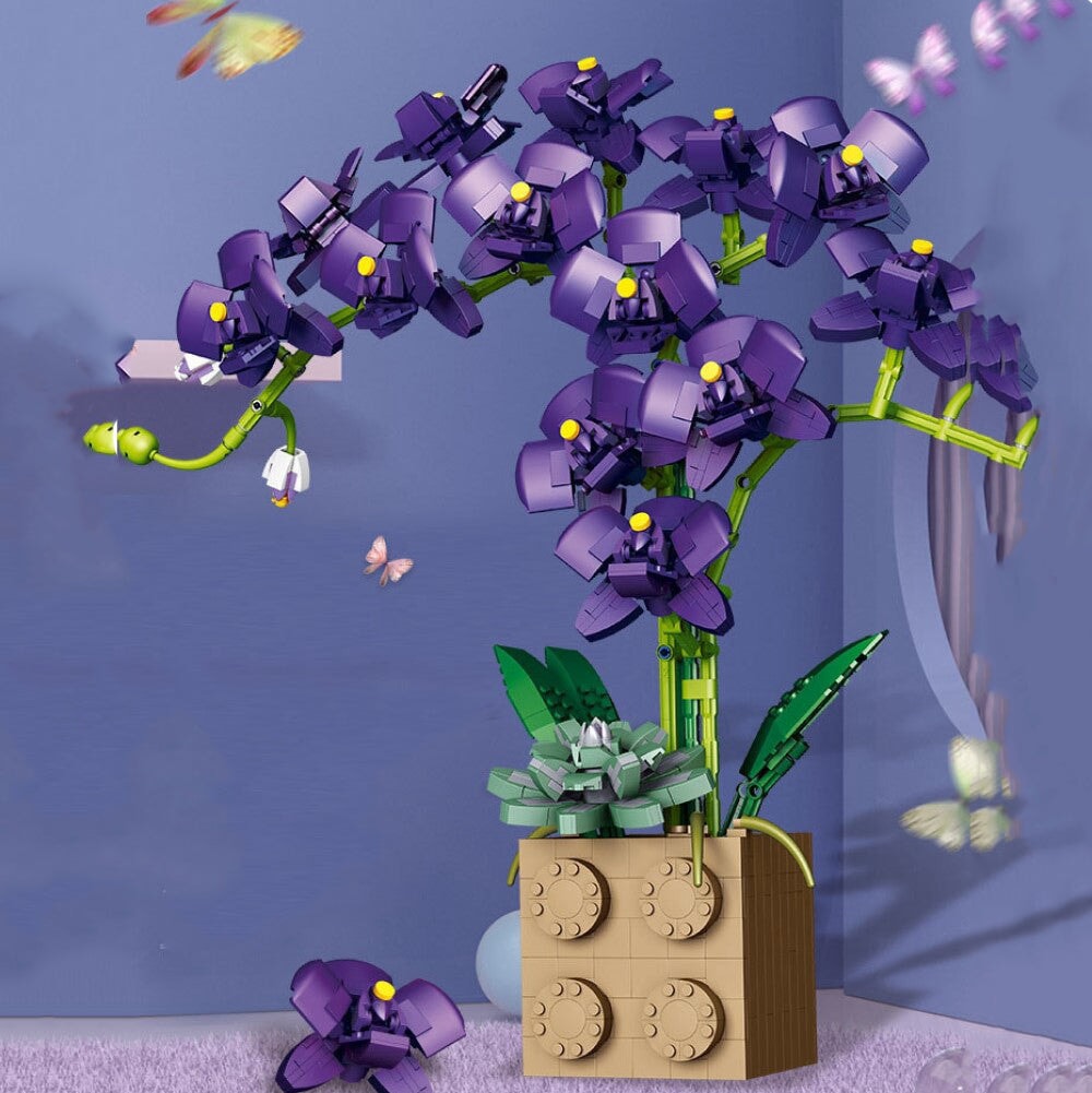 Full Moon Beautiful Blossoming Purple Peony Flowers Building Blocks –  Kawaiies