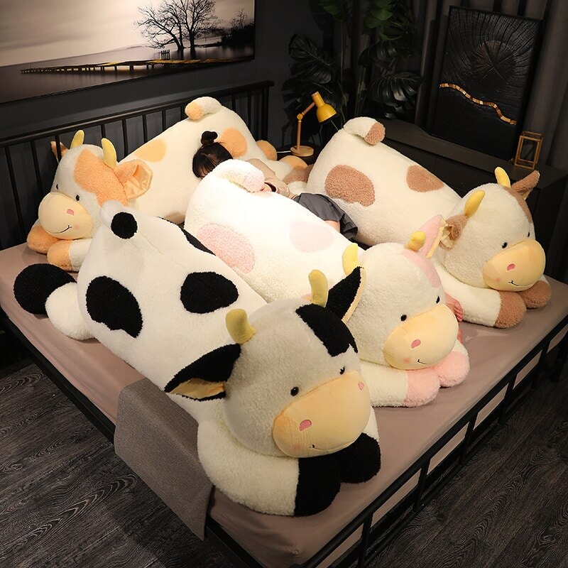 Huge Fluffy Lovely Milk Cow Plushies - Kawaiies - Adorable - Cute - Plushies - Plush - Kawaii