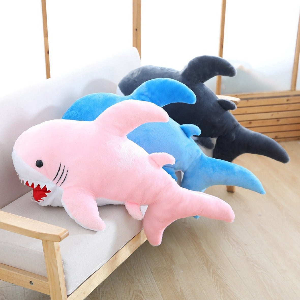 Pink shark plush cheap