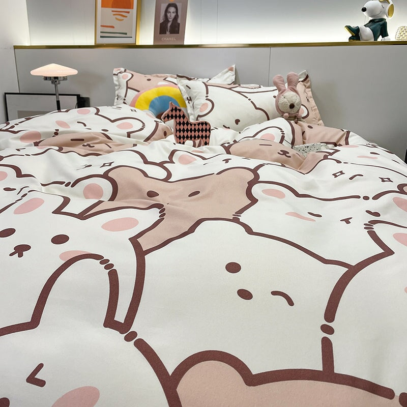kawaiies-softtoys-plushies-kawaii-plush-Hundreds of Kawaii Bear Bunny Bedding Set Home Decor 