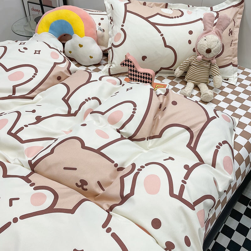 kawaiies-softtoys-plushies-kawaii-plush-Hundreds of Kawaii Bear Bunny Bedding Set Home Decor 