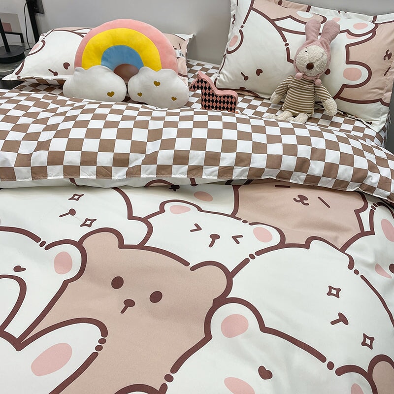 kawaiies-softtoys-plushies-kawaii-plush-Hundreds of Kawaii Bear Bunny Bedding Set Home Decor 