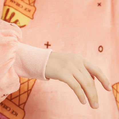 Ice Cream Coral Oversized Blanket Hoodie for Adults & Children - Kawaiies - Adorable - Cute - Plushies - Plush - Kawaii