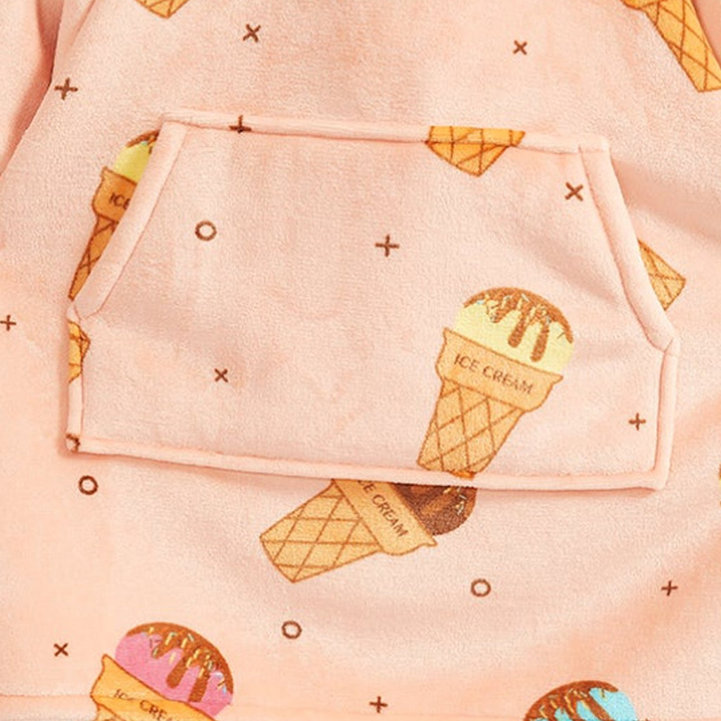 Ice Cream Coral Oversized Blanket Hoodie for Adults & Children - Kawaiies - Adorable - Cute - Plushies - Plush - Kawaii