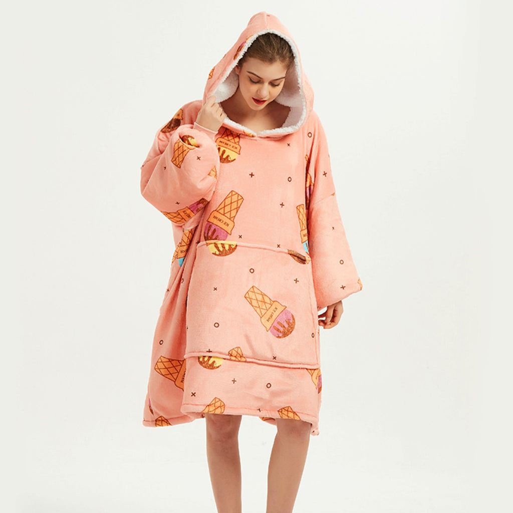 Ice Cream Coral Oversized Blanket Hoodie for Adults & Children - Kawaiies - Adorable - Cute - Plushies - Plush - Kawaii