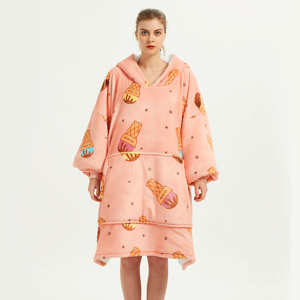 Ice Cream Coral Oversized Blanket Hoodie for Adults & Children - Kawaiies - Adorable - Cute - Plushies - Plush - Kawaii