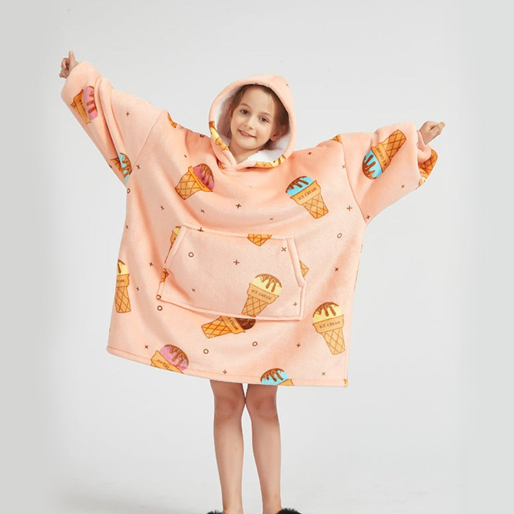 Ice Cream Coral Oversized Blanket Hoodie for Adults & Children - Kawaiies - Adorable - Cute - Plushies - Plush - Kawaii