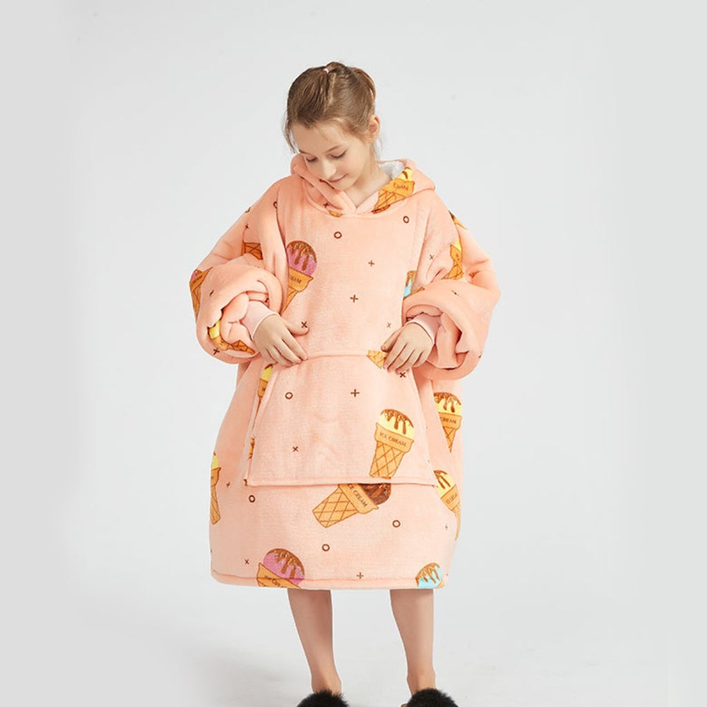 Ice Cream Coral Oversized Blanket Hoodie for Adults & Children - Kawaiies - Adorable - Cute - Plushies - Plush - Kawaii