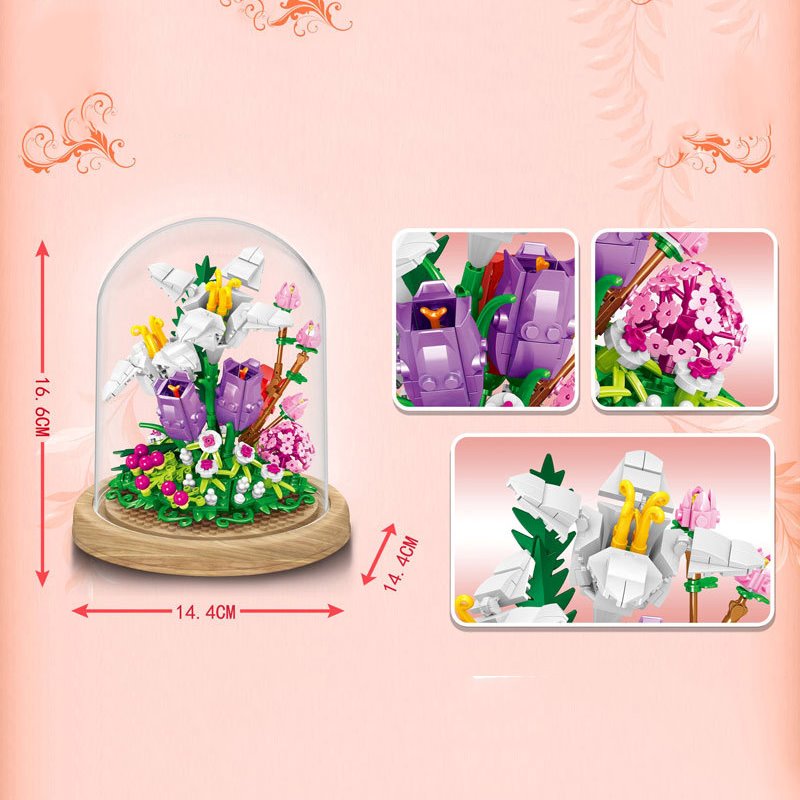 Immortal Rose Flowers Plants Micro Building Set Collection - Kawaiies - Adorable - Cute - Plushies - Plush - Kawaii