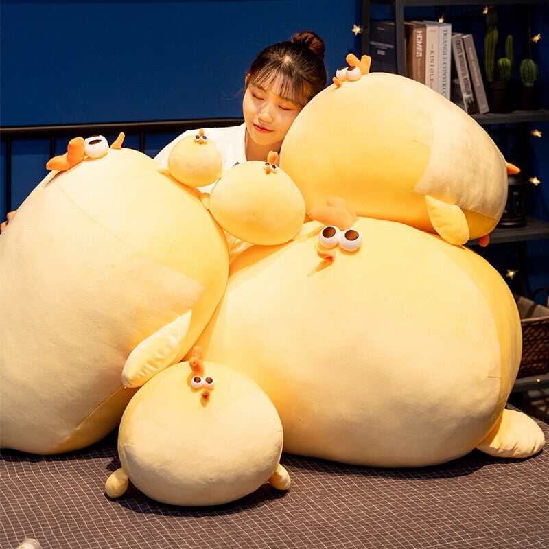 Jaba the Chonky Yellow Chicken Plushie - Kawaiies - Adorable - Cute - Plushies - Plush - Kawaii