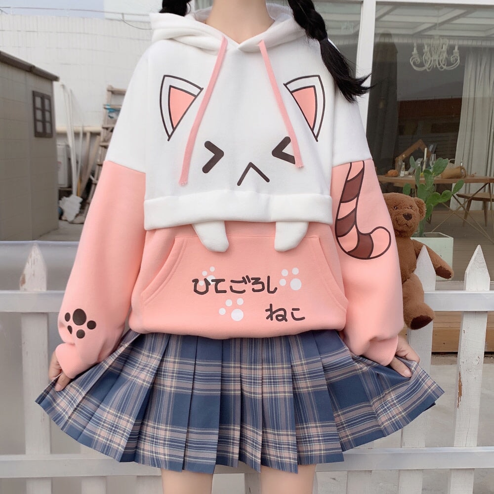 Japanese Anime Cat Hoodie - Kawaiies - Adorable - Cute - Plushies - Plush - Kawaii