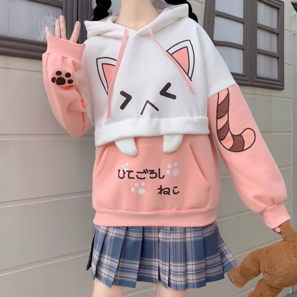 Japanese Anime Cat Hoodie - Kawaiies - Adorable - Cute - Plushies - Plush - Kawaii