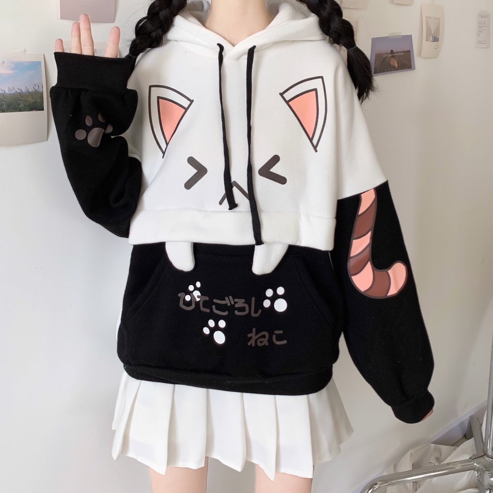 cakeswithfaces Katsu Curry Hoodie - Japanese Food Cat Sweater - Unisex (Mens & Womens) - Cute Cat Clothing - Japan Hoodie - Kawaii Hoody