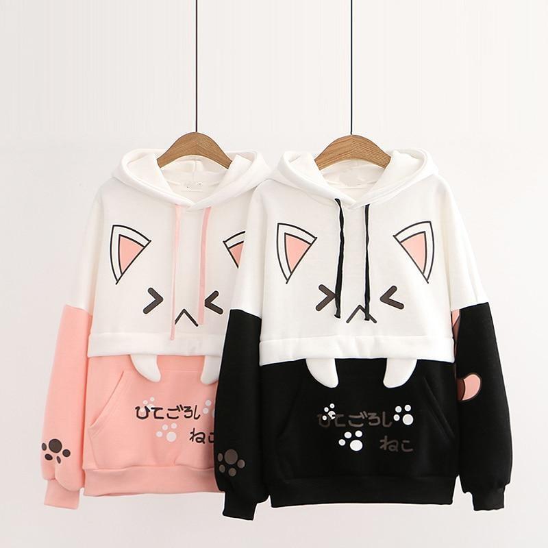 Anime Girl  Cat Hoodie nash  Illustrations ART street