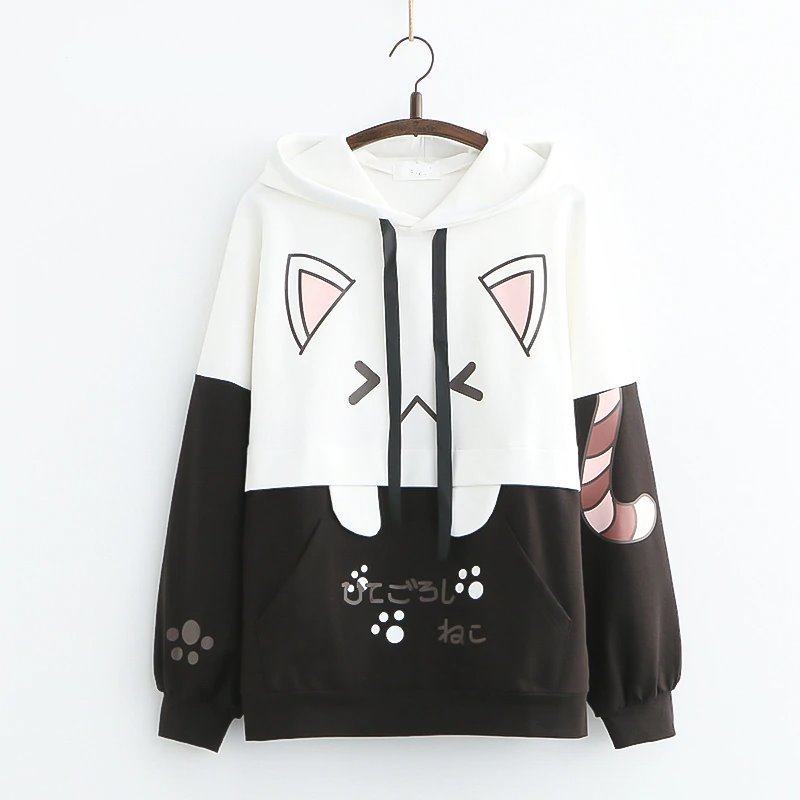 Unisex Japanese Anime Hoodie Long Sleeve Black White  Ubuy India