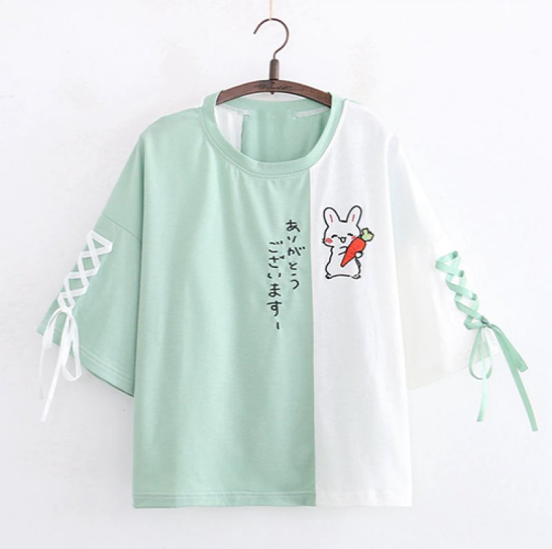 Japanese Bunny Two Tone Tee - Kawaiies - Adorable - Cute - Plushies - Plush - Kawaii