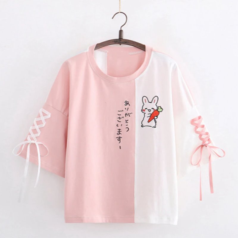 Japanese Bunny Two Tone Tee - Kawaiies - Adorable - Cute - Plushies - Plush - Kawaii