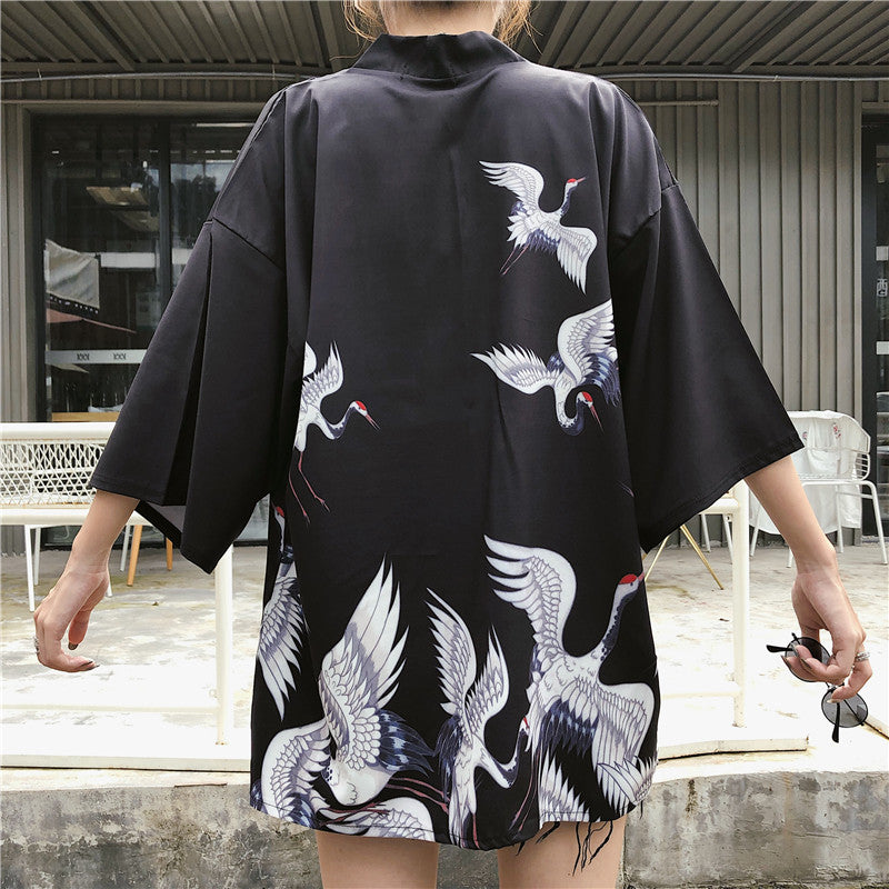 Japanese Classic Crane Design Kimono - Kawaiies - Adorable - Cute - Plushies - Plush - Kawaii