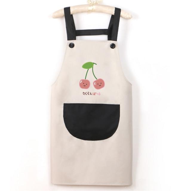 Japanese Cute Cherry and Avocado Print Shoulder Apron - Kawaiies - Adorable - Cute - Plushies - Plush - Kawaii