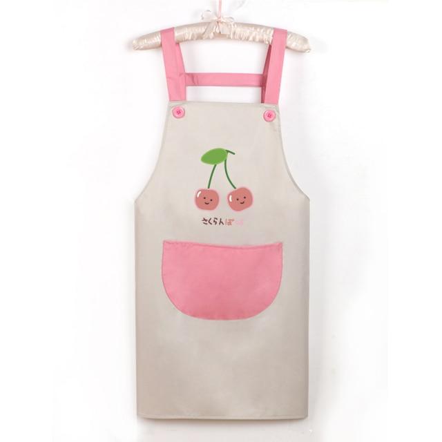 Japanese Cute Cherry and Avocado Print Shoulder Apron - Kawaiies - Adorable - Cute - Plushies - Plush - Kawaii