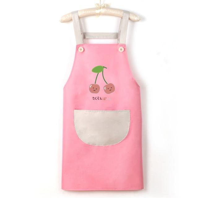 Japanese Cute Cherry and Avocado Print Shoulder Apron - Kawaiies - Adorable - Cute - Plushies - Plush - Kawaii