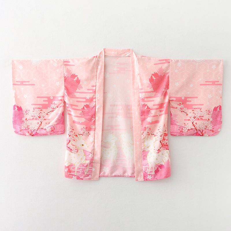 Japanese Deer of Nara with Sakura Trees Kimono - Kawaiies - Adorable - Cute - Plushies - Plush - Kawaii
