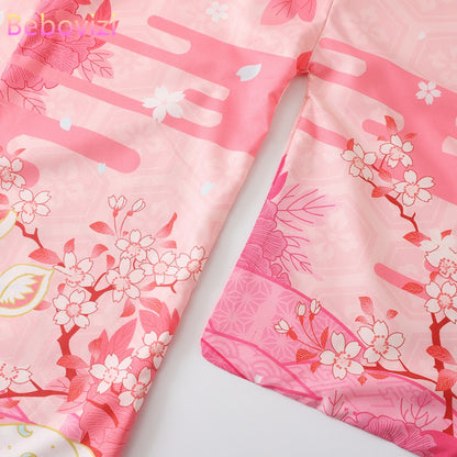Japanese Deer of Nara with Sakura Trees Kimono - Kawaiies - Adorable - Cute - Plushies - Plush - Kawaii