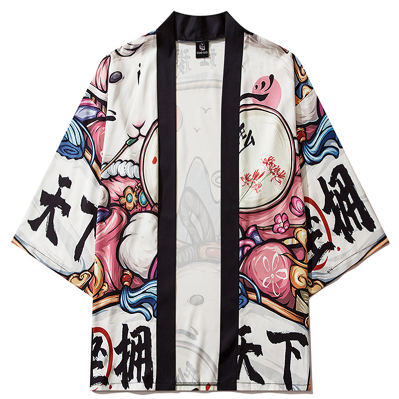 Japanese Art Fancy Kimono Cardigan Robe Short