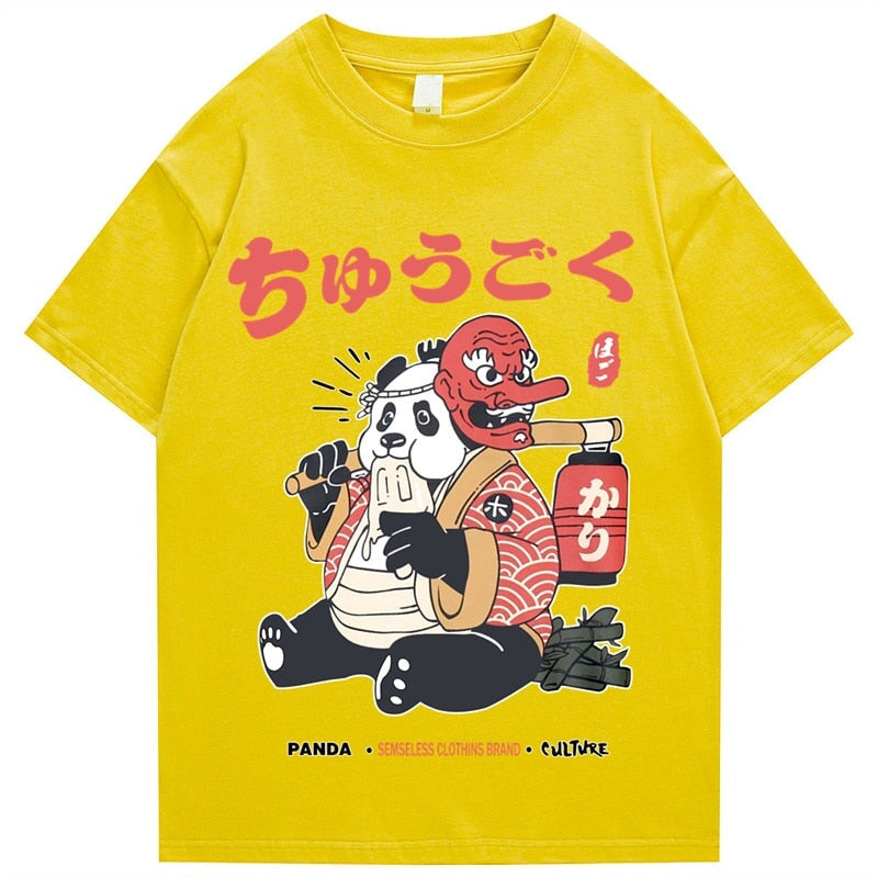 Japanese Fat Samurai Panda Unisex Tee | NEW - Kawaiies - Adorable - Cute - Plushies - Plush - Kawaii