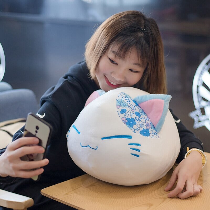 Japanese Floral Cat Ball Plushies - Kawaiies - Adorable - Cute - Plushies - Plush - Kawaii