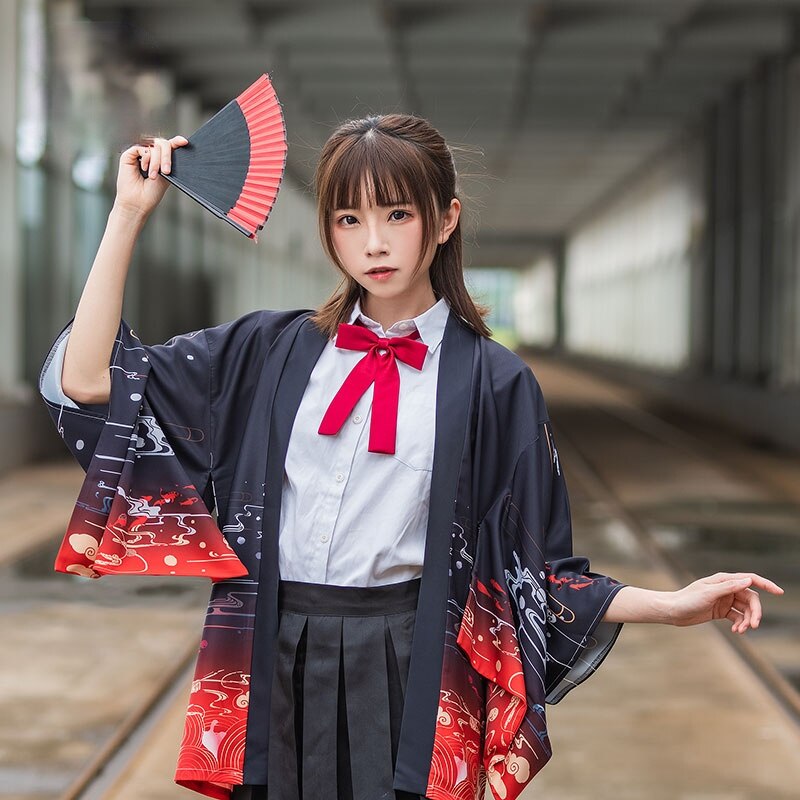 Japanese Great Koi of Torii Gate Women's Kimono Cardigan - Kawaiies - Adorable - Cute - Plushies - Plush - Kawaii